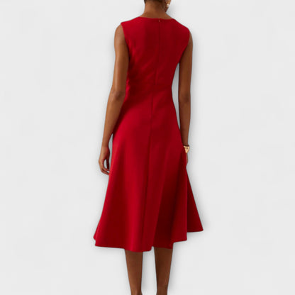 Juliette – Robe Midi Asymétrique Drapée