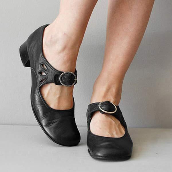 Beatrice – Sandales en cuir à talon compensé avec boucle ajustable orthopédique