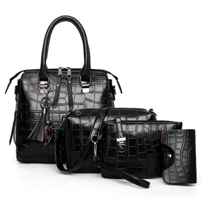 Palmer - Ensemble de Sacs en Cuir à Motif Crocodile en 4 Pièces