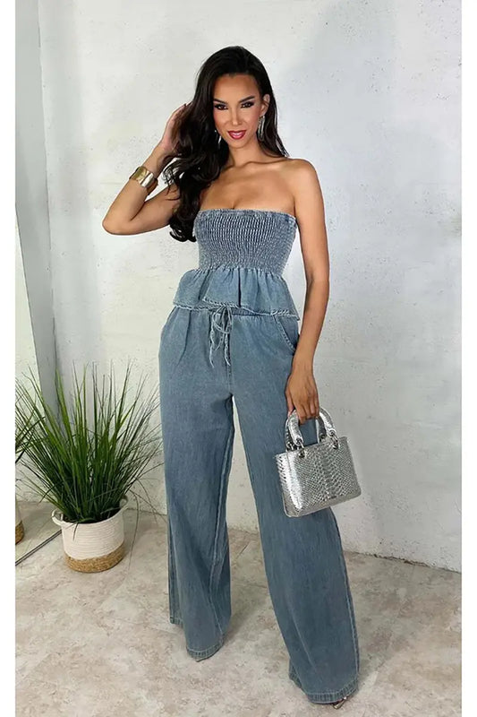 ISLA – ENSEMBLE DE DEUX PIÈCES EN DENIM CHIC