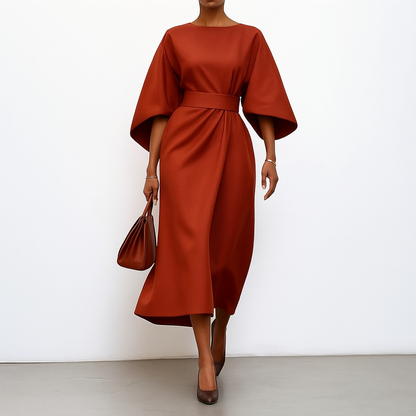 Robe Longue Élégante Manches Chauve-Souris