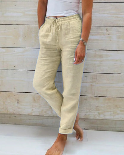 Allison | Pantalon sur mesure en coton-lin de luxe