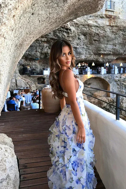 Isra | Robe Fleurie avec Volants