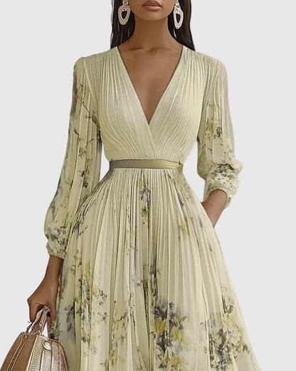 Robe Longue Plissée Élégante Rowella - Maxi Robe Fluide Femme
