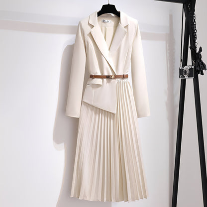 Minnie - Élégant robe midi plissée en ligne A pour femmes
