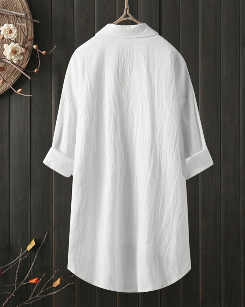 Olivia™ - Blouse ample et confortable de couleur unie