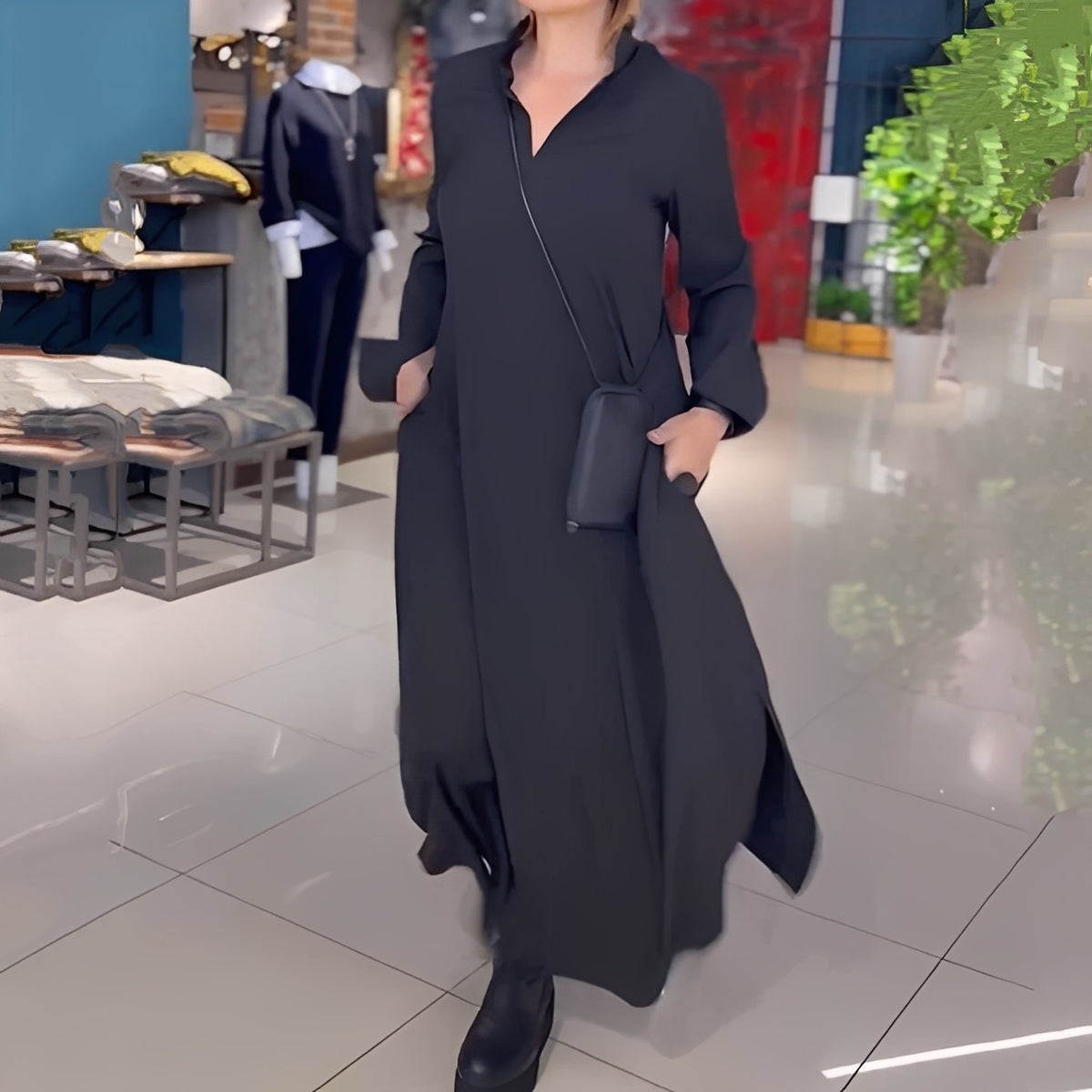 Hélène - Robe fluide avec fente latérale pour femmes