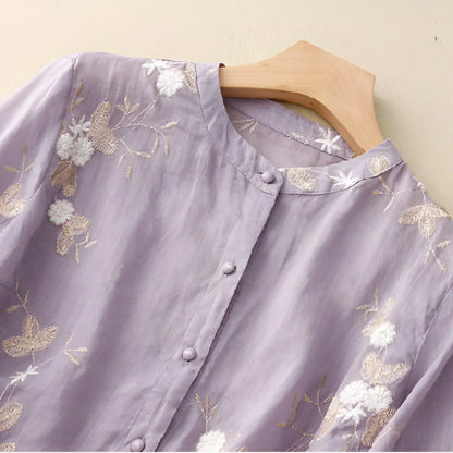 Carmelita – Blouse Transparente Brodée