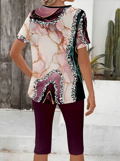 Luna™ | Ensemble Stretch Imprimé en Deux Pièces