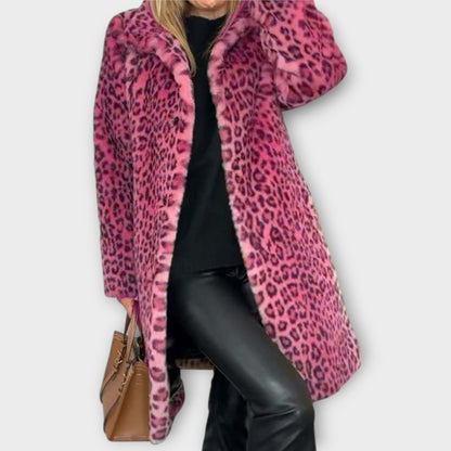 Manteau en Fourrure Synthétique Léopard Luxe