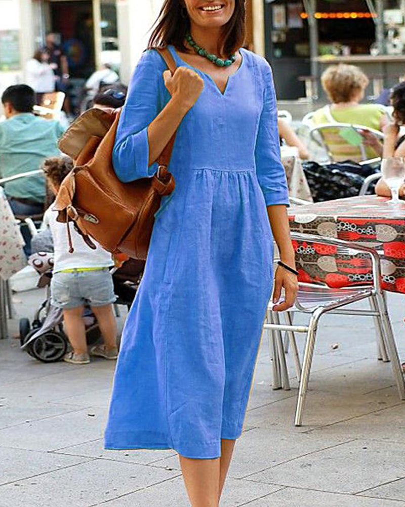 Rosalinde - Robe élégante à taille haute et coupe fluide