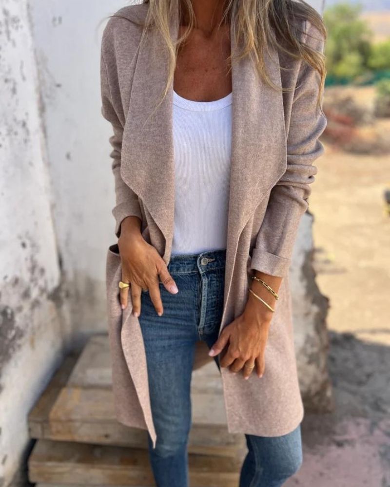 EIGONA - VESTE EN TRICOT CASUAL AVEC REVER