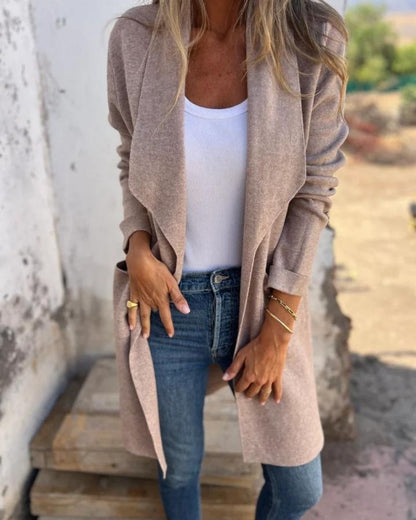 EIGONA - VESTE EN TRICOT CASUAL AVEC REVER