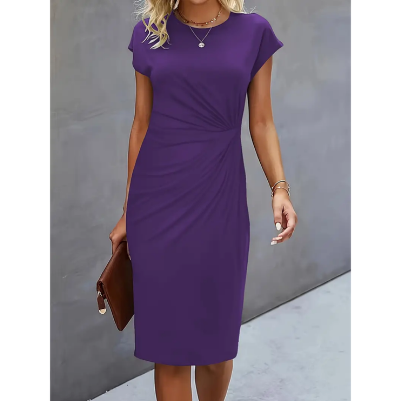 Elina – Robe formelle femme à manches courtes