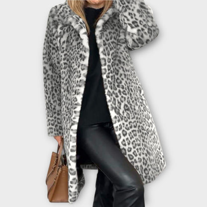 Manteau en Fourrure Synthétique Léopard Luxe