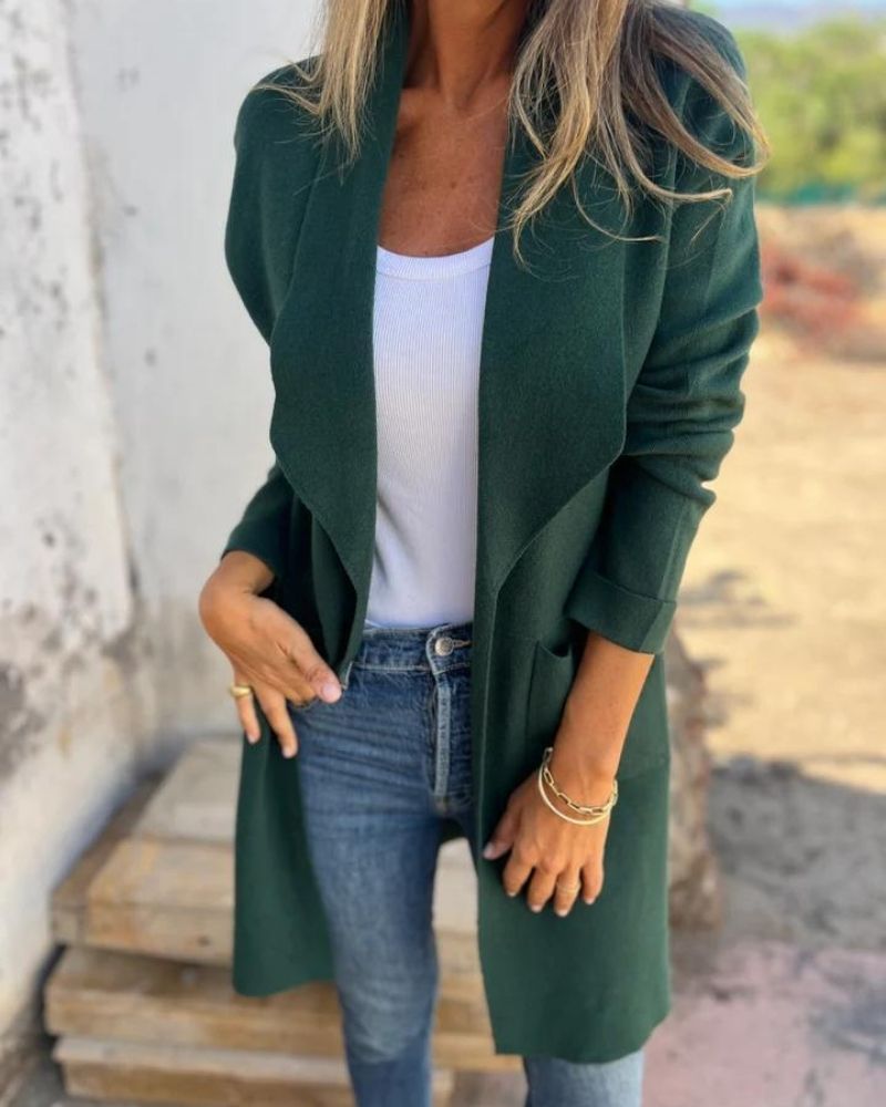 EIGONA - VESTE DE CARDIGAN CASUAL AVEC REVER