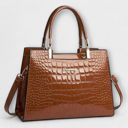 Sac à Main avec Motif Crocodile Brillant