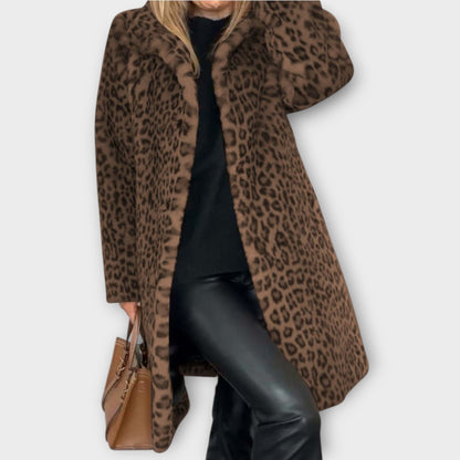 Manteau en Fourrure Synthétique Léopard Luxe