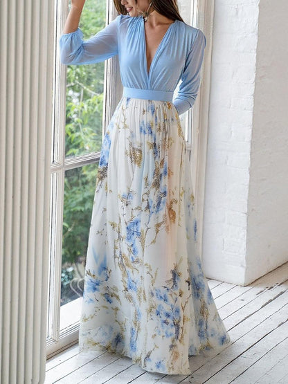 Abigail | Robe Longue avec Imprimé Floral Éblouissant