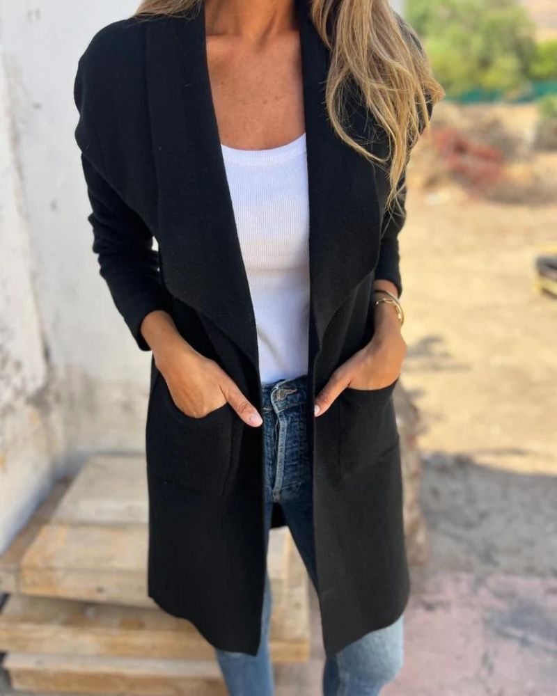 EIGONA - VESTE EN TRICOT CASUAL AVEC REVER