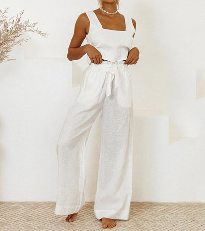 Milena - Ensemble Haut Minimaliste et Pantalons Amples