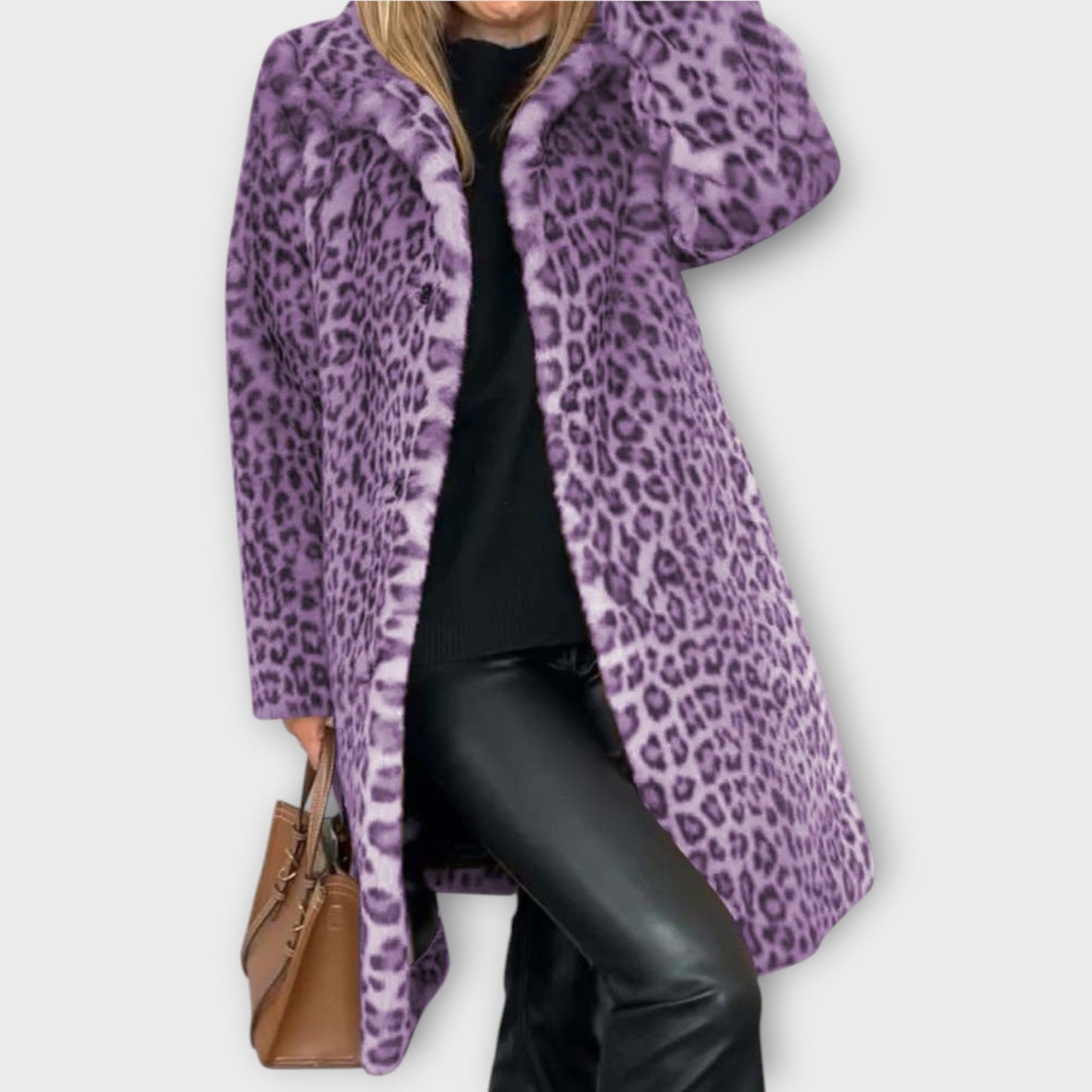Manteau en Fourrure Synthétique Léopard Luxe