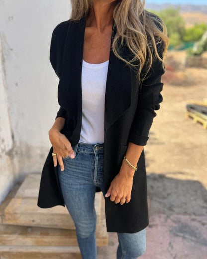 EIGONA - VESTE EN TRICOT CASUAL AVEC REVER