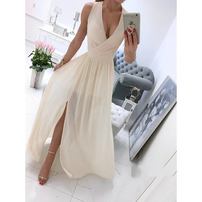 Robe en lin sans manches pour femme