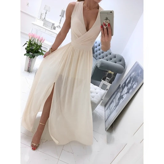 Robe en lin sans manches pour femme