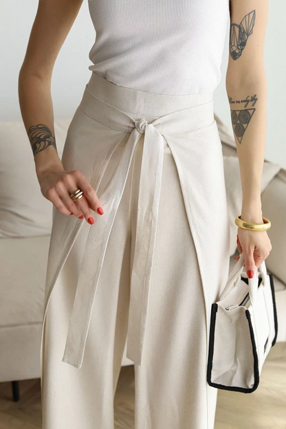 ARIANE – PANTALONS EN LIN À JAMBES LARGES POUR FEMMES