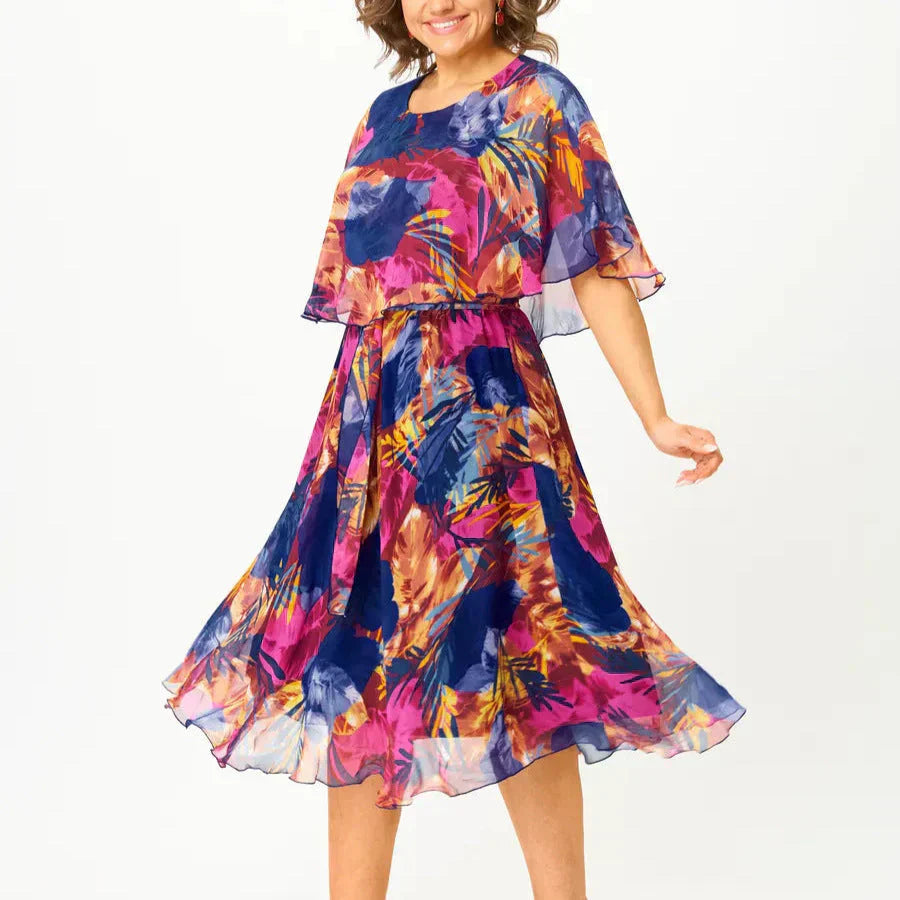 Yvonne - Élégant Robe Midi de Style Kimono
