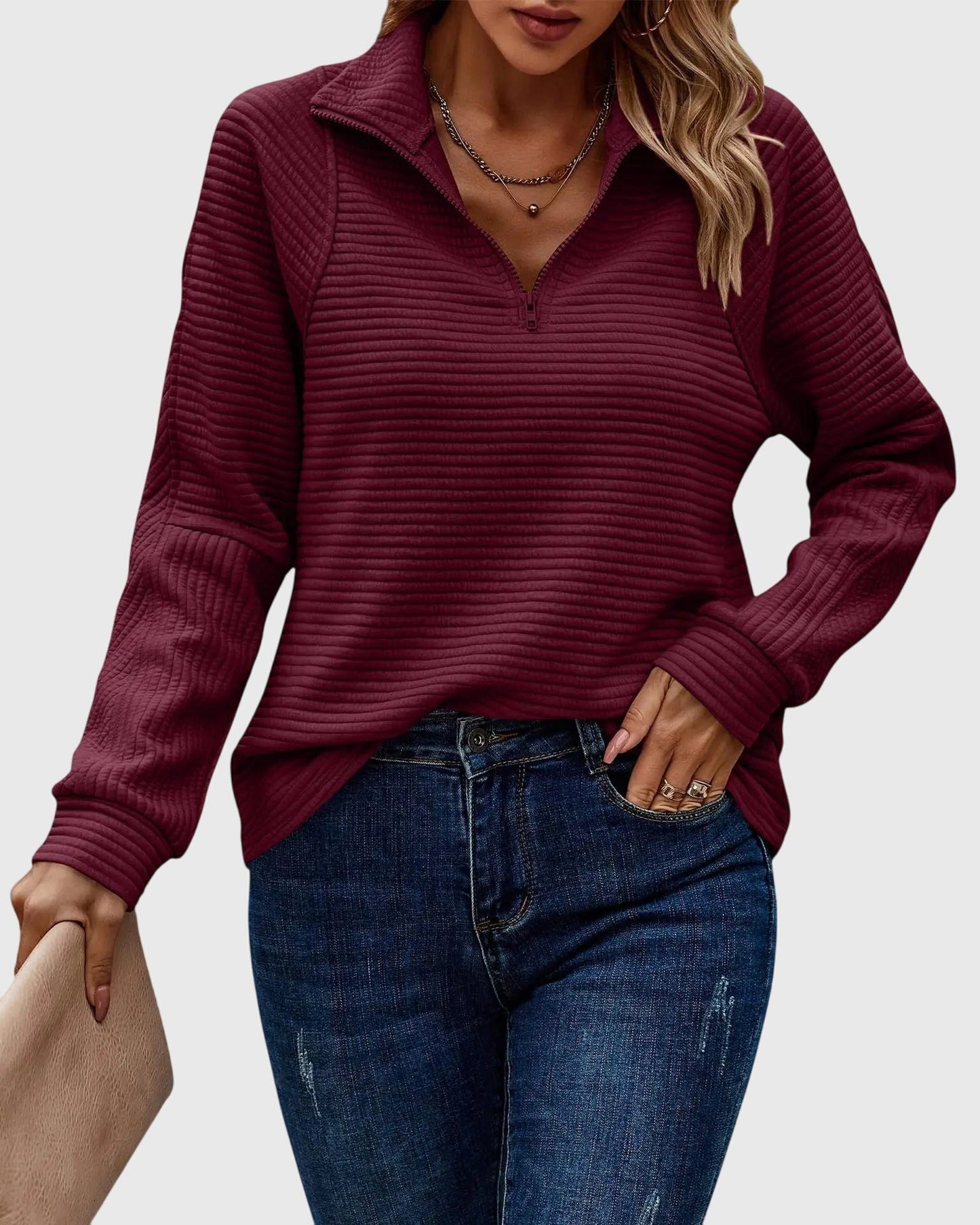 Molly | Pull Élégant à Mi-Zip