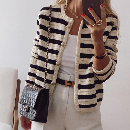 MYLAH | Cardigan Élégant Rayé