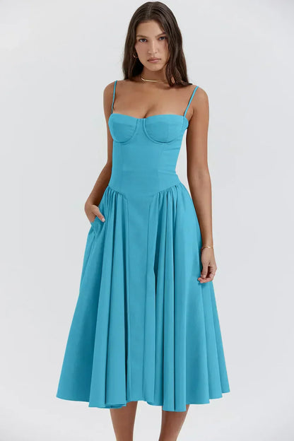 Jutte - Robe Midi Sans Manches pour Femmes