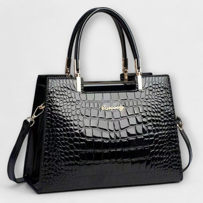Sac à Main avec Motif Crocodile Brillant