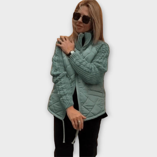 Veste avec Détails en Tricot et Coupe Moderne