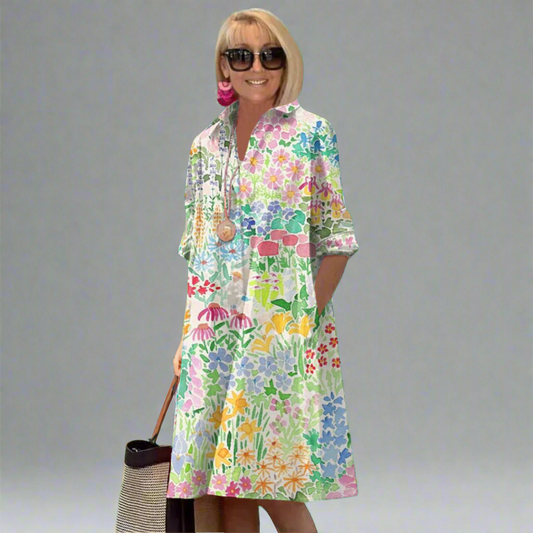 Nadine™ | Robe Florale de Luxe pour l'Été avec un Style Sans Effort