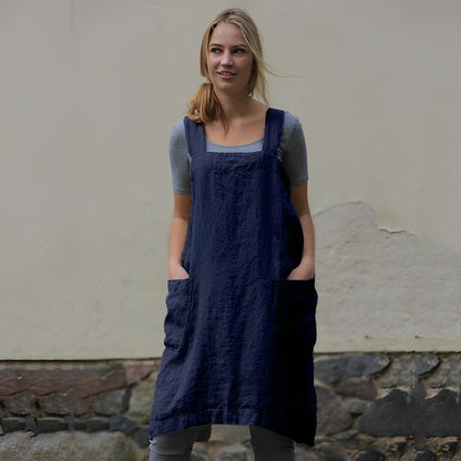 Mozelle - Robe tablier décontractée avec poches pour femmes