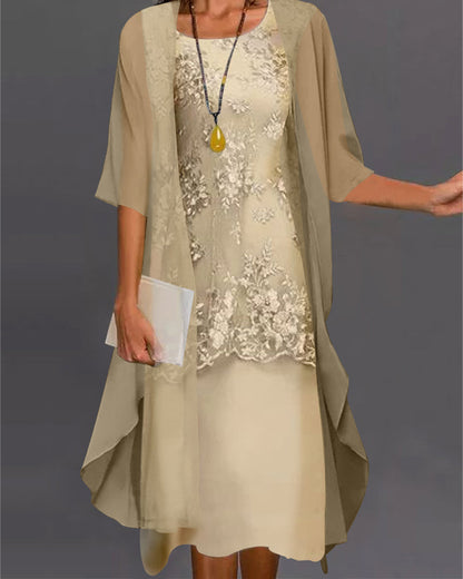 Chona - Élégante robe en georgette, deux pièces