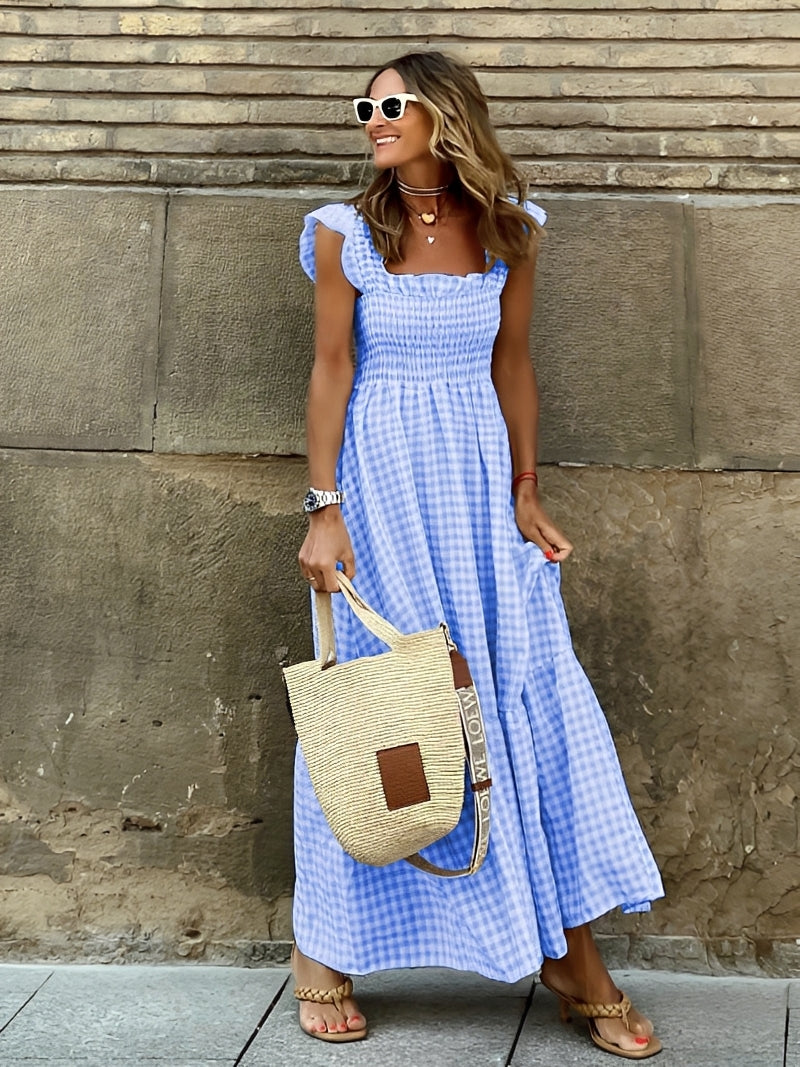 Mollie - Robe maxi élégante avec col simulé pour femmes