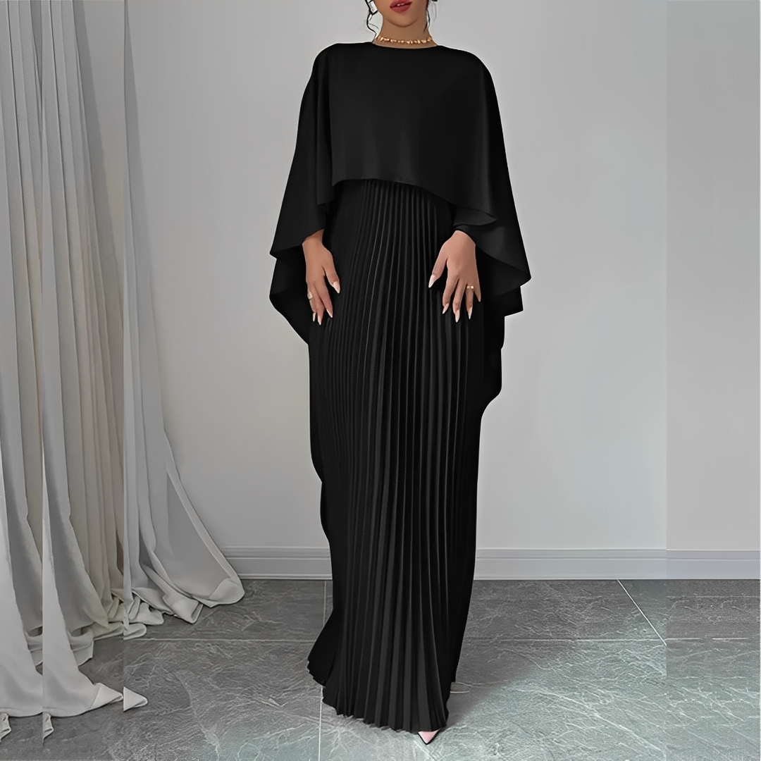Marilou - Robe élégante avec cape plissée pour femmes