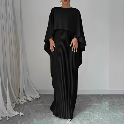 Marilou - Robe élégante avec cape plissée pour femmes