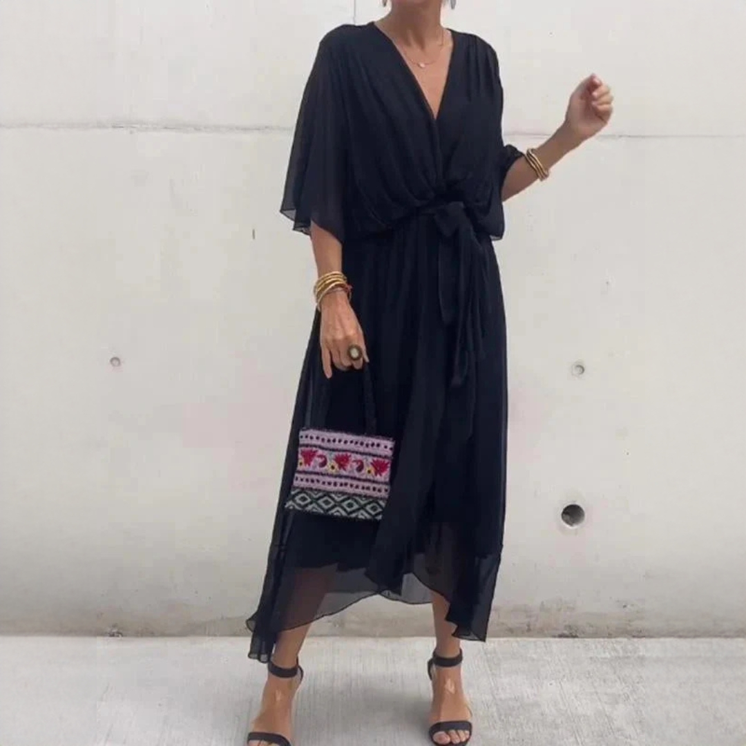 Demara - Robe élégante à col en V pour femmes