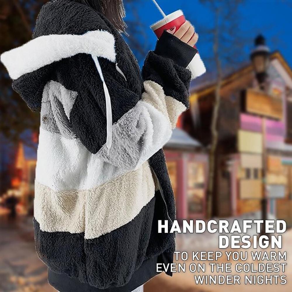 KAREN | Manteau Oversized en Peau Douce et Chaude avec Capuche