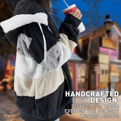 KAREN | Manteau Oversized en Peau Douce et Chaude avec Capuche
