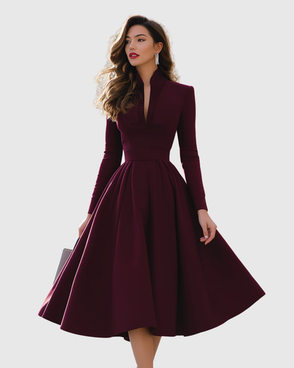 Isabeau – Robe Midi Élégante à Taille Ajustée