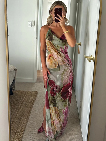 Isla | Robe Maxi en Chiffon Sans Dos