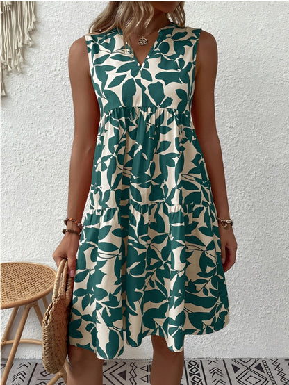 Tianna - Robe élégante avec décolleté en V et imprimé pour femme