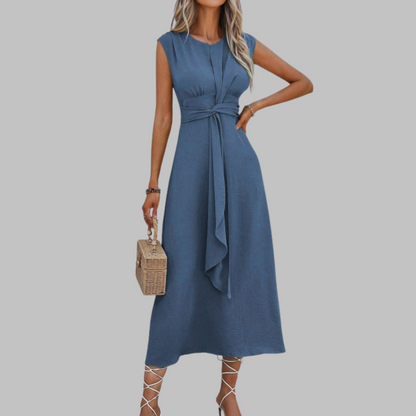 Robe Longue Élégante Sans Manches Col Rond - Robe Maxi Chic pour Femme