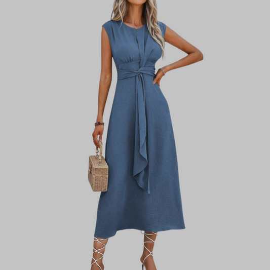 Robe Longue Élégante Sans Manches Col Rond - Robe Maxi Chic pour Femme